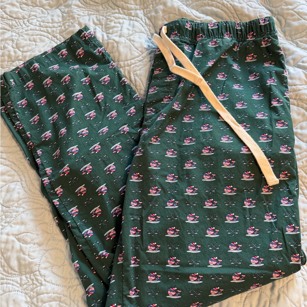 Vineyard Vines mens pajama lounge pants L WHALE HOCKEY sticks & Pucks Repaire
